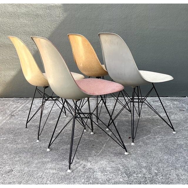 Vintage Eames “Eiffel Tower” Fiberglass Chairs - Set of 4 For Sale - Image 9 of 12