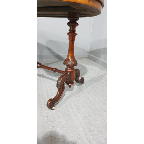 Victorian Burr Walnut Desk For Sale - Image 4 of 12