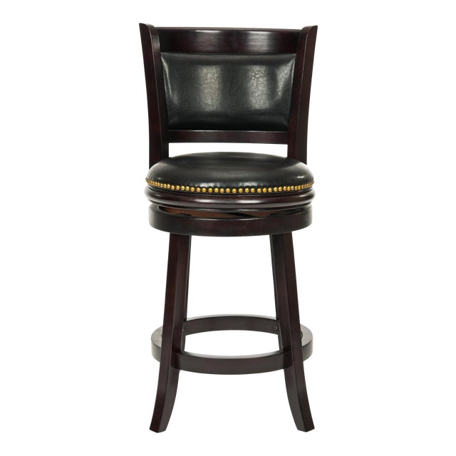 Swivel Counter Stool, Cappuccino & Black For Sale