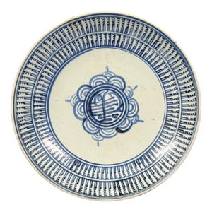 Late 19th Century Chinese Art Porcelain Blue and White Plate #P28