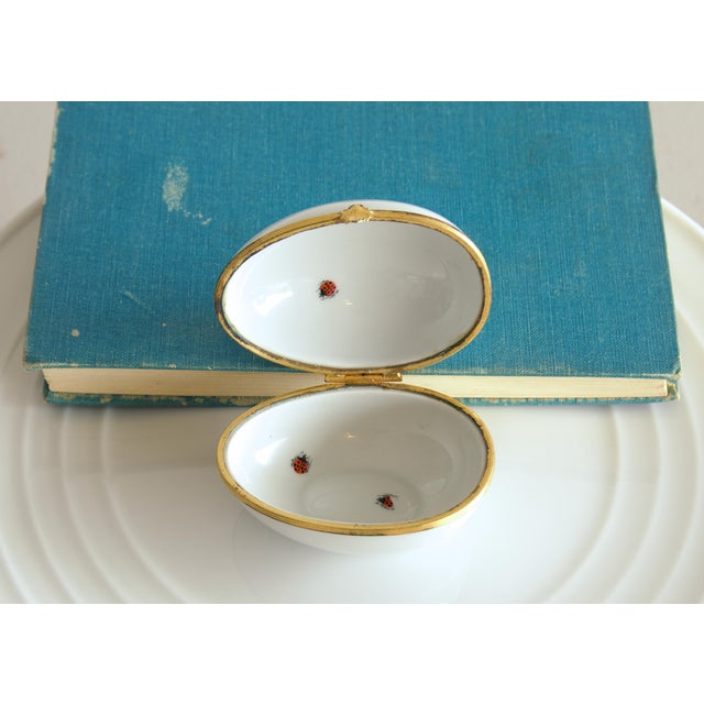 Tiffany and Co. Porcelain Tiffany & Co Ladybug Trinket Egg/Box, Made in France 1960's For Sale - Image 4 of 6