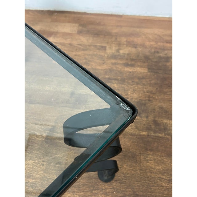 C. 1950s Iron and Glass "Ondulation" Side Tables For Sale - Image 10 of 10