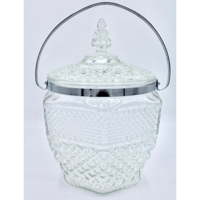 Glass Mid Century Italian Crystal Biscuit Jar For Sale - Image 7 of 13