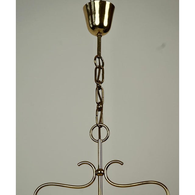 1950s Austrian Pendant in Brass with Silk Shades by Rupert Nikoll, 1955 For Sale - Image 5 of 13