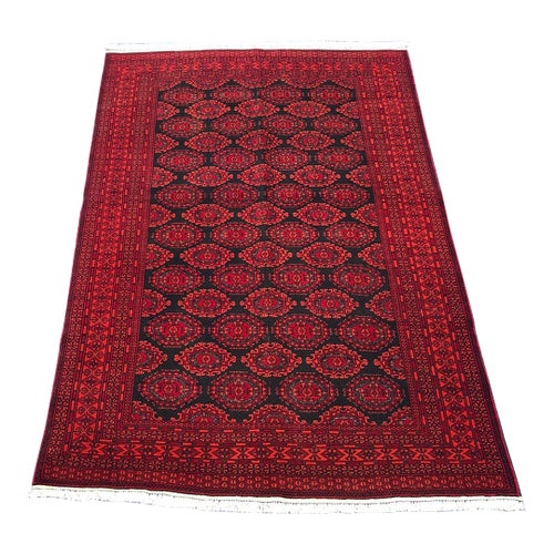 Hand Knotted Afghan Turkmen Rug