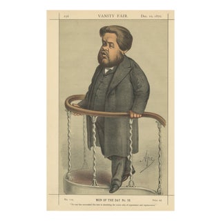 Victorian Reformer at the Rail Vanity Fair Men of the Day, 1870, Paper For Sale