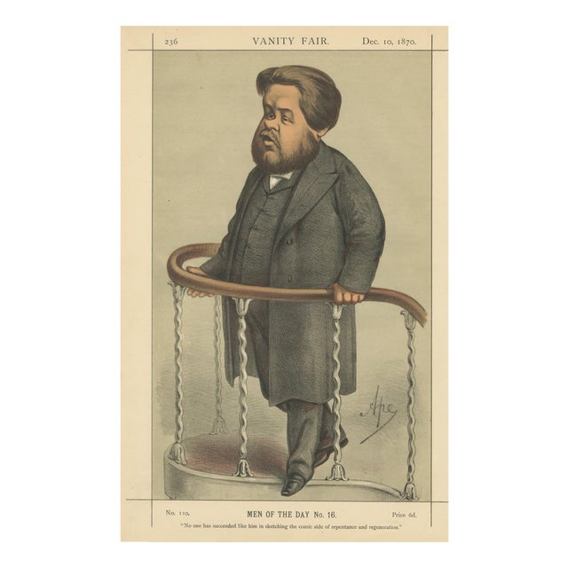 Victorian Reformer at the Rail Vanity Fair Men of the Day, 1870, Paper For Sale
