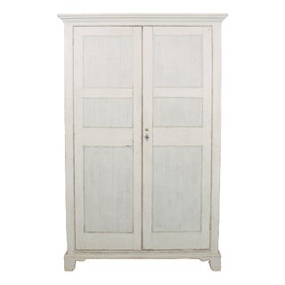 French Painted Linen Cupboard For Sale