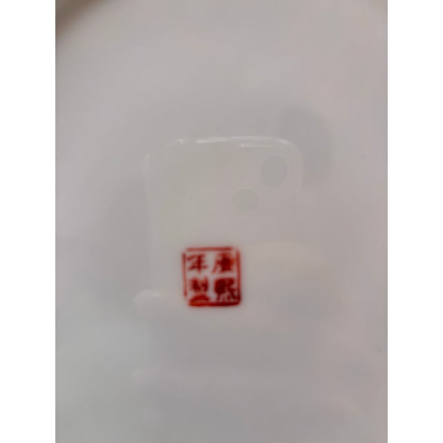 Rose Vintage Chinese Famille Rose Canton Porcelain Dinner Plates For Sale - Image 8 of 12