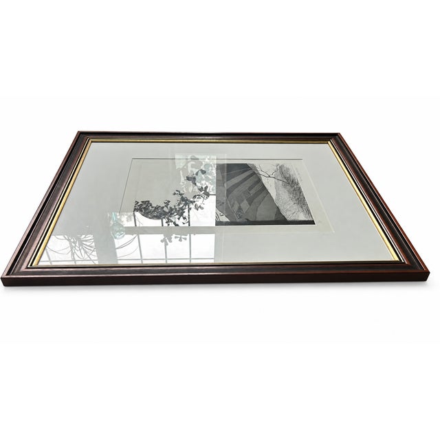 Black 1969 David Hockney “A Wooded Landscape” Framed Etching, Edition 53/100 With Certificate of Authenticity For Sale - Image 8 of 11
