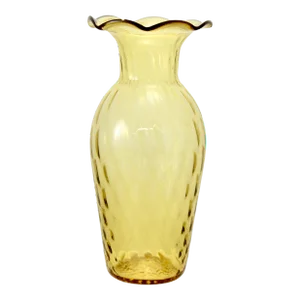 Amber Citrine Optic Glass Vase