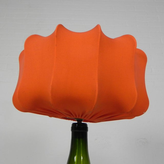 Wine Bottle Table Lamp with Fabric Shade, 1970s For Sale - Image 3 of 17