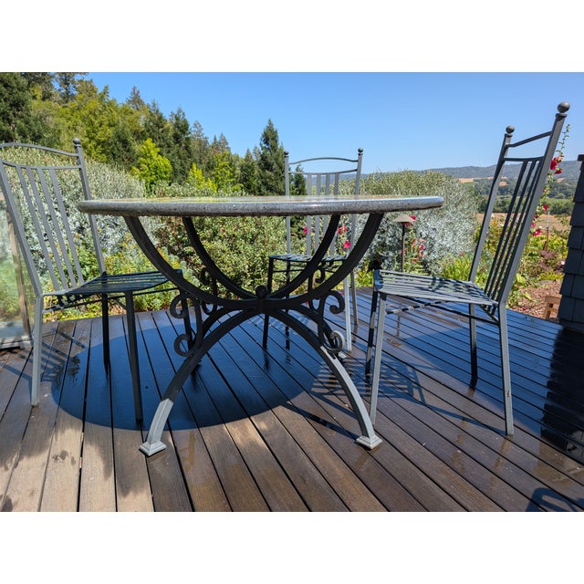 Late 20th Century Handmade Sicilian Lava Stone Table & 4 Chairs For Sale - Image 5 of 8