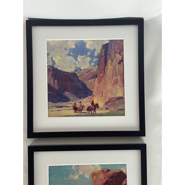 2020s Pair of Hand-Textured Prints After Edgar Alwin Payne Canyon De Chelly For Sale - Image 5 of 10