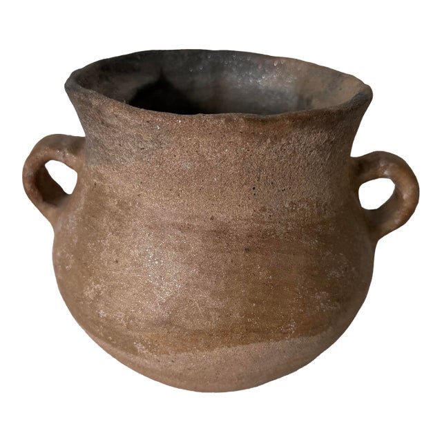 Vintage Primitive Organic Style Art Pottery Vase, Unsigned For Sale