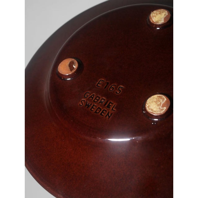 Orange Rimmed Ethnic Stoneware Plate from Gabriel, 1960s For Sale - Image 3 of 5