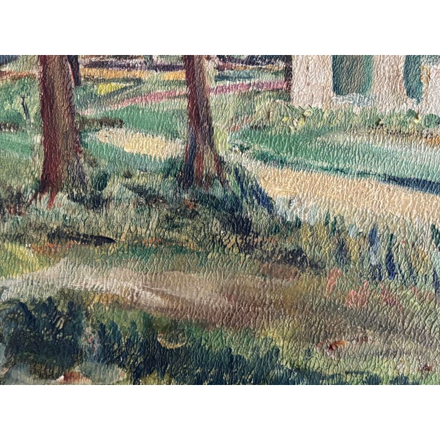 Early 20th Century Folk Art Landscape Oil Painting, Framed For Sale - Image 6 of 11