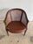 French Louis XVI Style Cane-Back Chair With Fluted Legs and Brown Leather Seat For Sale In Miami - Image 6 of 6