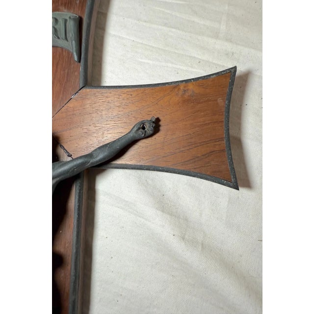 High Quality Antique Carved Wood Gilt Bronze Religious Jesus Wall Crucifix Cross For Sale - Image 14 of 14