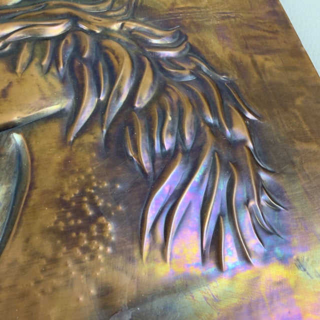 High Relief Painting of Horses in Embossed Copper by Studio Cellini For Sale - Image 6 of 13