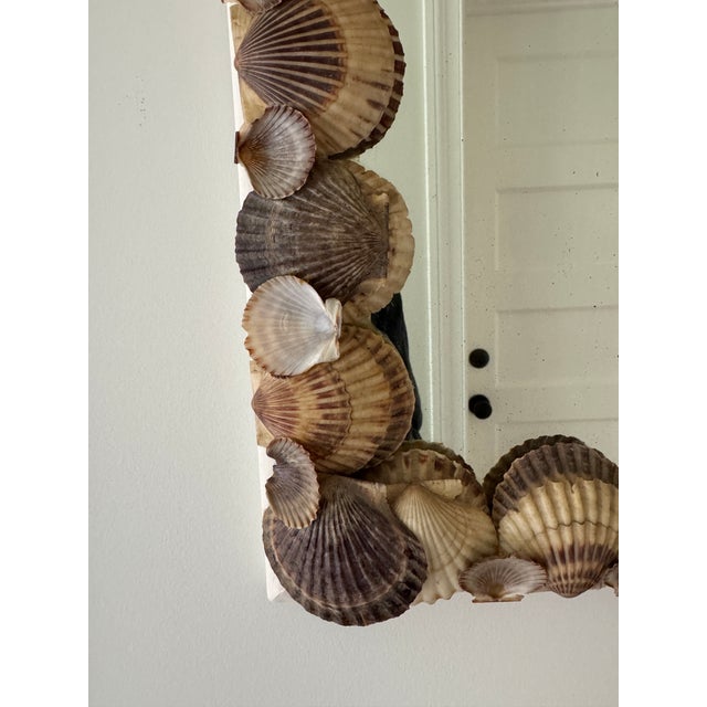 Vintage Scallop Shell Wall Mirror For Sale - Image 4 of 9