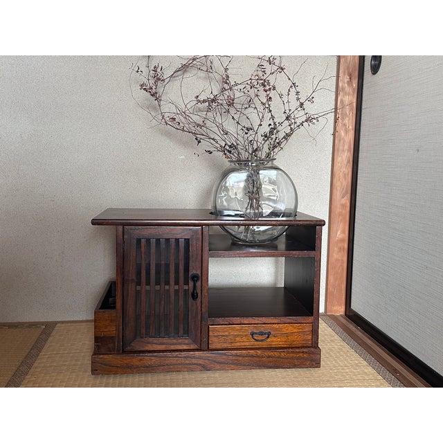 Mid-Century Japanese Zelkova (Keyaki)＆Paulownia Bar Cart / Tea Wagon For Sale - Image 10 of 14