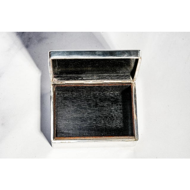 Luxurious Minimalist Small Antique Sterling Silver Trinket Jewelry Box Asian Style Home Decor For Sale In New York - Image 6 of 12