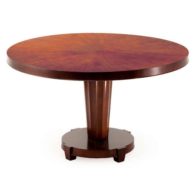 Baker Round Club Table with Leather Barrel Chairs Set of 5 Chairish