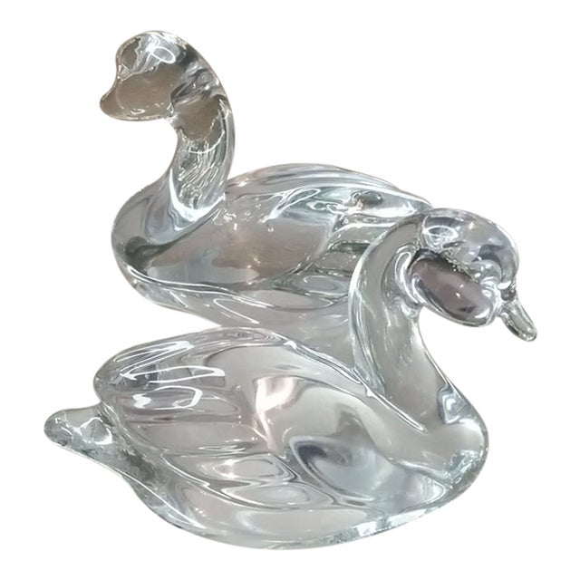 1980s Exquisite Pair of Signed Steuben Ny Crystal Duck Figurines For Sale