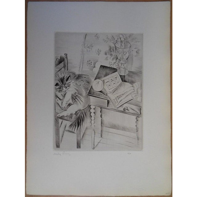 Emilia "Mily" Possoz (1888-1967) The Cat's Nap Original etching Signed in pencil Limited edition of 40 copies (the...