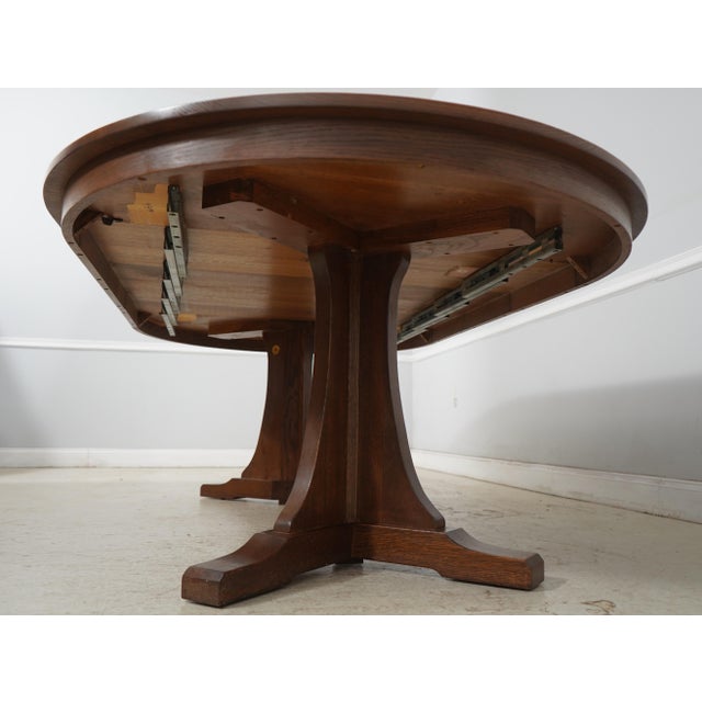 Stickley Round Mission Oak 52 Inch Dining Room Table For Sale - Image 16 of 18