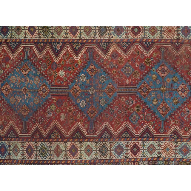 Antique Qashqai Rug 4'5'' x 7'7'' For Sale In New York - Image 6 of 12