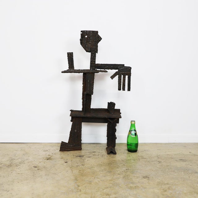 1960s Abstract Man Brutalist Iron Sculpture For Sale - Image 6 of 18