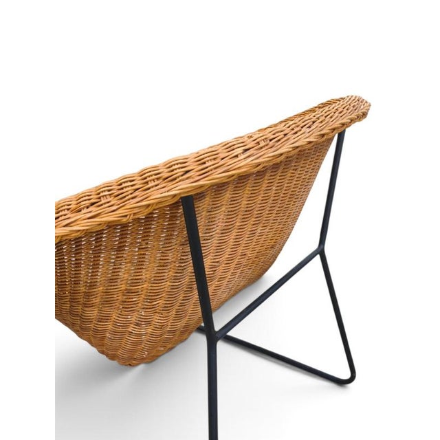 Contemporary French Wicker Armchairs, 1960s, Set of 2 For Sale - Image 3 of 9