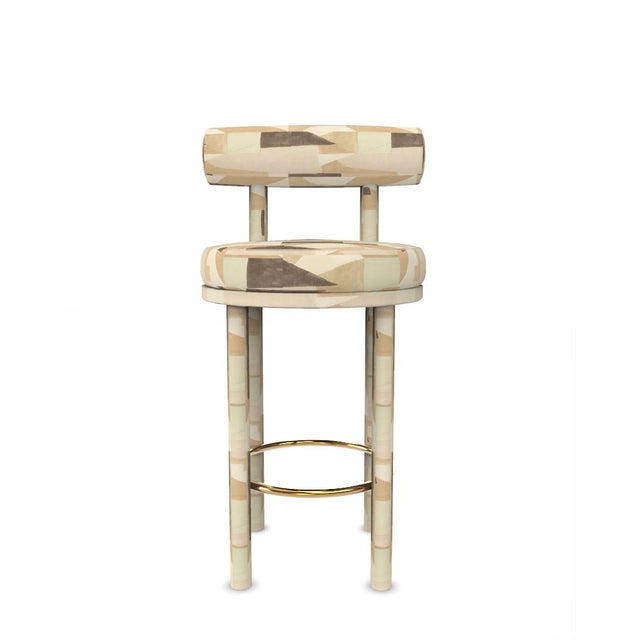 Collector Modern Moca Bar Stool in Silt Fabric by Studio Rig For Sale - Image 6 of 6