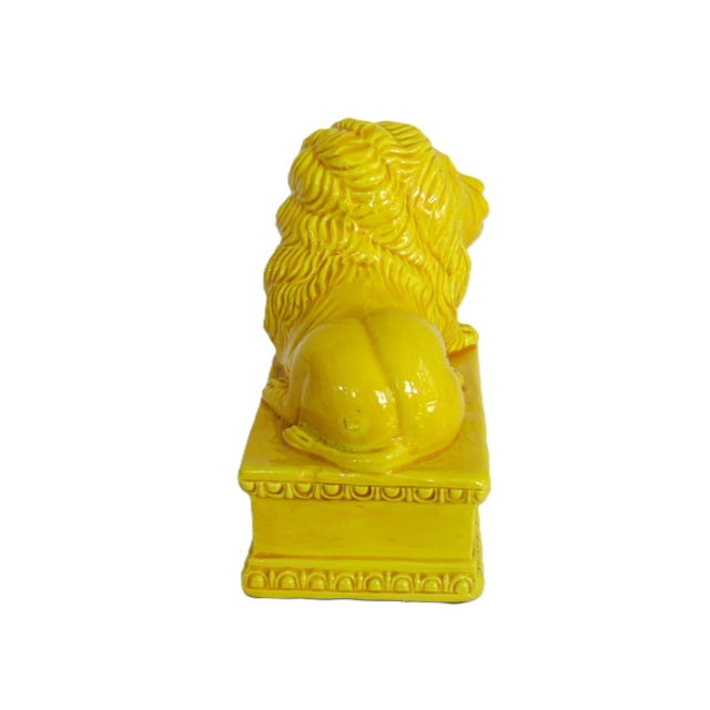 Italian Vintage Italian Pottery Lion on Plinth 5 3/4"h X 5 3/4"w Maker's Mark For Sale - Image 3 of 6