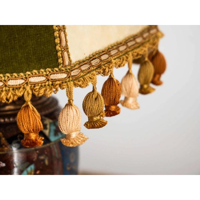 Antique Chinese Cloisonne Table Lamp For Sale - Image 3 of 12