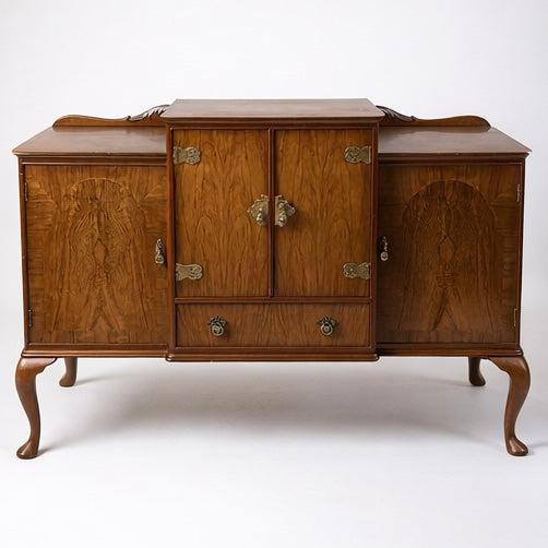 Art Deco Burr Walnut Queen Anne Drinks Cabinet For Sale - Image 9 of 9