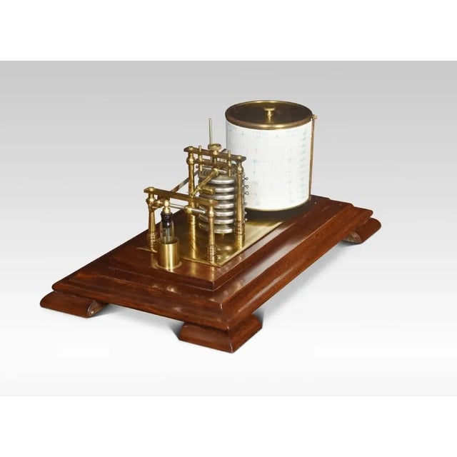 Glass Walnut Cased Barograph For Sale - Image 7 of 8