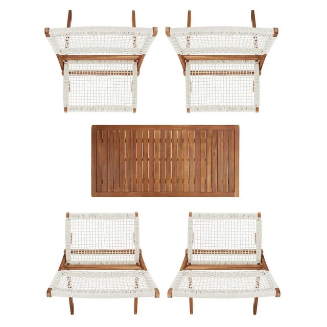 Wood Blaze 5 Piece Living Set - Natural/White For Sale - Image 7 of 8