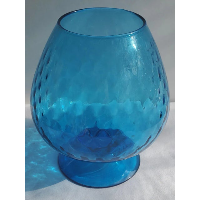 Pattern: Optic Color: Blue Manufacturer: Empoli Date Produced: Mid-Century Shape: Large Brandy Snifter