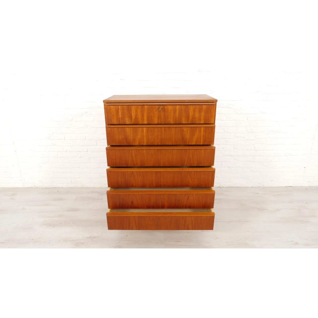 Brown Vintage Danish Chest of 6 Drawers in Teak For Sale - Image 8 of 15