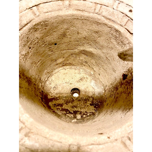 1960s Mid- Century Concrete Planter Basket With Handle, Woven Design and a Bow Detail. For Sale - Image 10 of 12