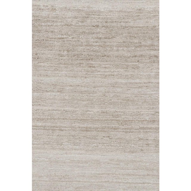 Rug & Kilim’s Oversized Textural Rug in Solid Beige and White Tones and Striae For Sale In New York - Image 6 of 8