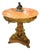 Luxury Pink Marble Side Table With Bronze & Gold Leaf Base – French Classical Accent Table For Sale