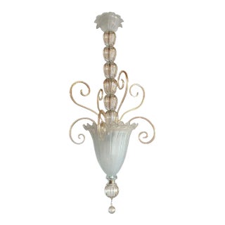 White Murano Glass Neoclassical Lantern For Sale
