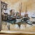 1970s Modern American Seascape Impressionist Style Oil on Canvas Titled Boats in the Harbour Framed Signed For Sale - Image 4 of 12