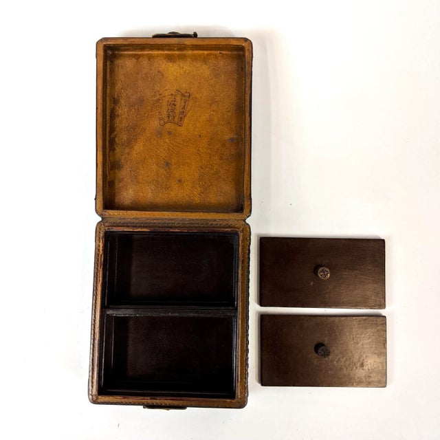 Black 20th Century Rectangular Black Lacquer Leather Jewelry Box For Sale - Image 8 of 10