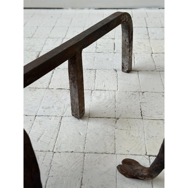 Antique Wrought Iron Figural Ram Andirons, a Pair, Circa Early 20th Century For Sale - Image 12 of 18