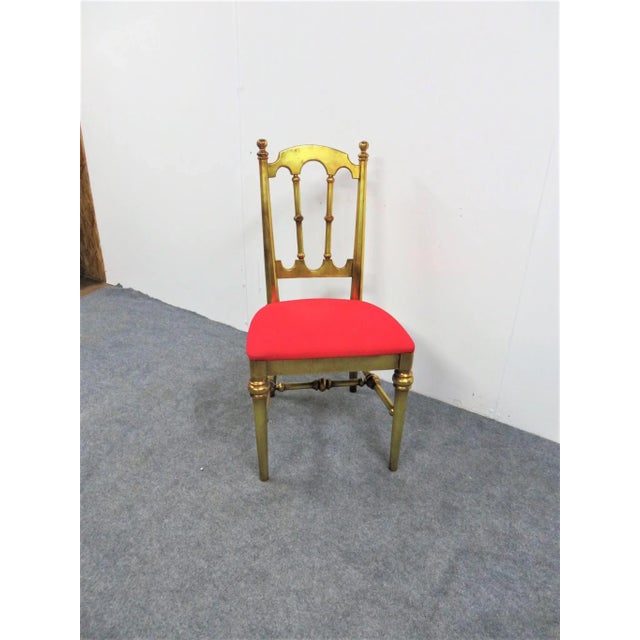 Hollywood Regency Mid 20th Century Hollywood Regency Gold Gilt Side Chair For Sale - Image 3 of 6